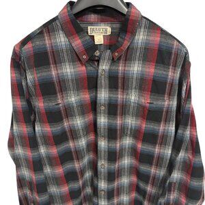 Duluth Trading Flannel Shirt Mens Size Large Plaid Button Down 100% Cotton